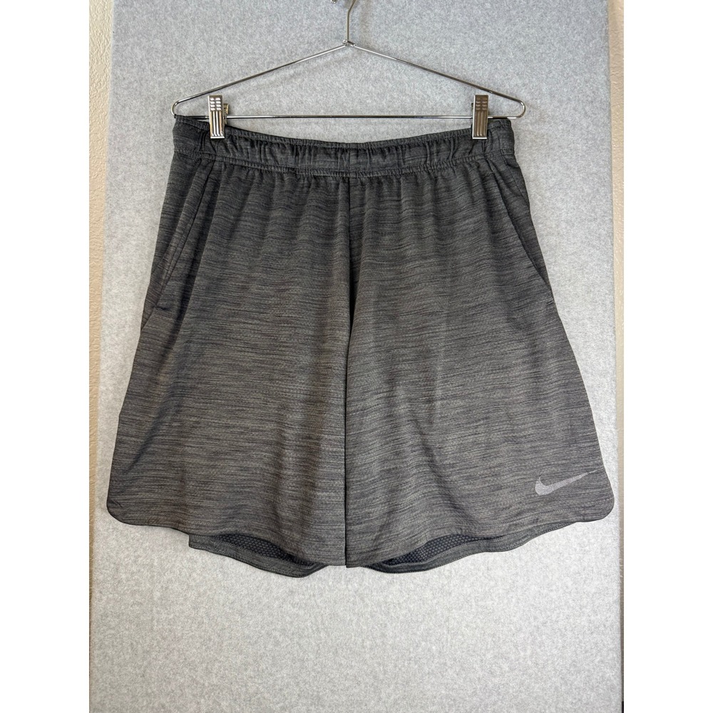Nike Dri-FIT Mens Training Shorts Gray Heather Space Dye CD7679-010 Size L
